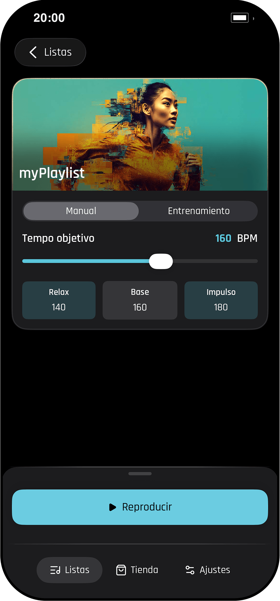 Captura de pantalla de Beatrunner Pro: Tempo manual